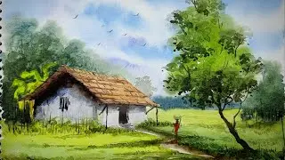 landscape painting demonstration: watercolor do can everyone | Arijit Ari Seminary......🖌️🎨