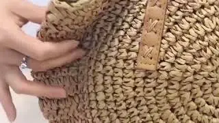 Hand Made Summer Straw Round Beach Bag Raffia Straw Bag