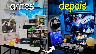 REFORMEI meu setup gamer de novo KKK (tunando quarto gamer)