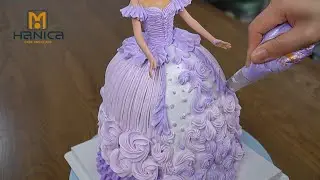 Hướng dẫn từng bước làm Bánh kem búp bê Barbie xinh xắn | Barbie Doll Cake Tutorial