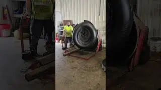 Cutting off a foam filled tire