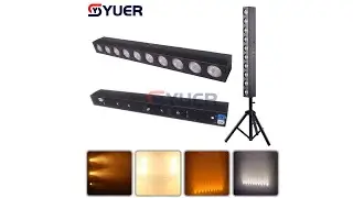 YUER&trade;️ 10x12W COB LED Warm White/Amber Blinder strobe Bar Light