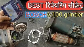 BOSCH 6-100 angle grinder repairing | best triks for gear & bearing change in hindi 2021 ||