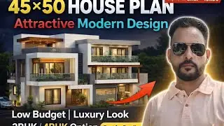 45X50 PLAN 45&times;50 Plot Mein Modern 3BHK House Plan | Parking + Open Space45 by 50 House Plan |