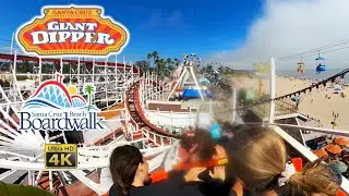 Giant Dipper Roller Coaster On Ride 4K POV Santa Cruz Beach Boardwalk 2025 08 09