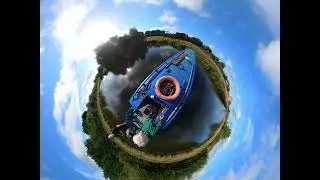 Meyers Parrot (canal boat) turning at a winding hole with Dad