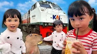 PERTAMA KALI AZURA NAIK KERETA ! SENENG BANGET !!