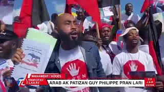 Arab la ak patizan Guy Philippe yo pran lari. 7 fevriye Guy Philippe prezidan .