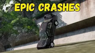 Epic Car Crash on Giant Steps in BeamNG Drive!