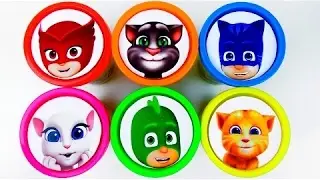 Сups Stacking Toys Play Doh Clay My Talking Tom Pj Masks Disney Learn Colors for Children