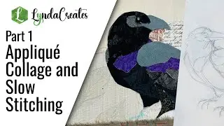 How to Create a Fabric Collage Raven, Easy Applique + Hand Stitching with Thrifted Textiles - Part 1