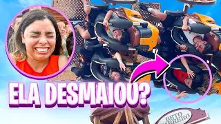MILLA DESMAIOU no Fire Whip do BETO CARRERO ? 😱 Maior Montanha-Russa Invertida - (Parte 2)