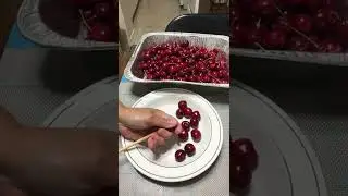 Removing Seed of Cherry 🍒 with a Chopstick🤣#shorts