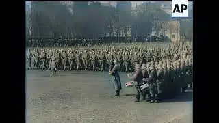 President Hindenburg Reviews Berlin Guards (AI Upscaled, Colorized)
