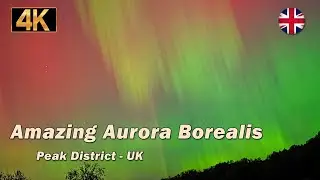 Amazing Aurora Borealis display in the Peak District, UK.