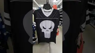 PUNISHER BLACK GRAPHIC MESH SOCCAR JERSEY SHIRT - MARVEL CHARACTER FASHION FUN