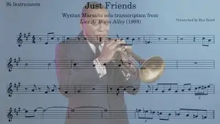 Wynton Marsalis - Just Friends (Live At Blues Alley 1988) solo transcription