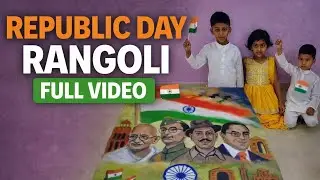 Republic Day Rangoli Full Video 🇮🇳 | Freedom Fighter Theme | Step by Step Making January 26 #india