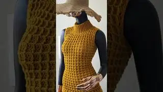 Waffle stitch crochet dress #shylercrochets #crochet #crochetpattern