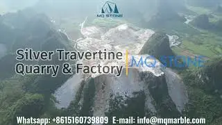Asia Silver Grey Travertine Quarry and Factory- MQ STONE #silivertravertine #MQSTONE