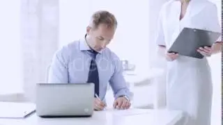 Businessman With Laptop Signing Papers At Office 77 - Stock Footage | VideoHive 15690367