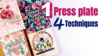Yana's Poppies | 1 Press Plate & 4 Techniques
