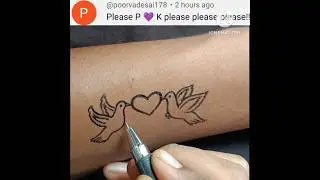 🥰Beautiful and Amazing P❤️K couple letter tattoo designs with pigeon #shorts #viral #trending