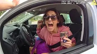 Crazy Woman Turns Simple Traffic Stop into Felony