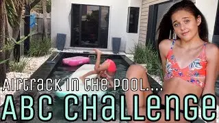 ABC Cheerleaders Challenge - on an AIRTRACK in the Pool!!!
