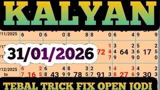 KALYAN MATKA TRICK BY 31~01~2026~SINGHAL OPEN FIX JODI FIX PENAL DEKHO//