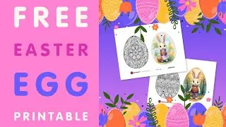 FREE Easter Egg Printable - Interactive Coloring Page Junk Journal Element