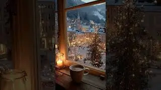 Snowflakes at the window seat Cafe Jazz music