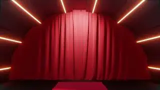 3D Abstract Green Screen Red Carpet Award Curtain Backdrop Stage Lights