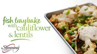 Fish traybake with cauliflower and lentils 🐟Full #recipe #slimmingworld #diabetesuk info below