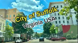 USA | A Sunny Day Drive in the City and Neighborhoods of Suffolk | Virginia USA