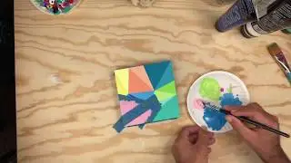 Hard Edge Geometric Abstract Painting - Acrylic on Birch Plywood