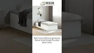 Bed Frame White Engineered Wood Small Single Durable Bed Frame