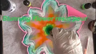 #124 Stunning Flower Resin Pour 🌸💚#resinart #resina #resincrafts #diy #resincreation