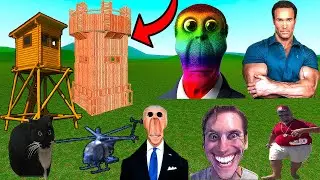 Skibidi Bop yes yes,Jerma, Mike O'Hearn, Maxwell Cat, Family Nextbots VS My Buildings in Garry's mod