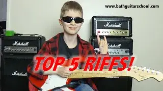 Top 5 Classic Rock Riffs (Stage 1) | Performed by Albie Crawford | Bath Guitar School