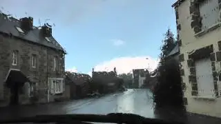 Driving On Rue de la Gare, Place de l'&Eacute;glise, Rue des &Eacute;coles & All&eacute;e de Kergoguen, Plougonver, Franc