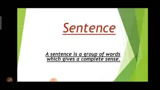 Sentence and it's types for class 4 to class 10