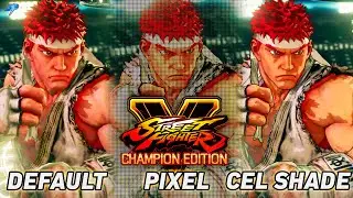 Street Fighter 5 | Default, Cell Shade, Pixel Filters - Comparison | Dani Plays