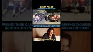 Smart Fail 😂 | Friends Push Car to Avoid Drunk Driving Charges #viral #funny  #shorts #memes #comedy