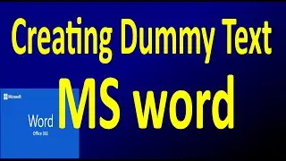 Inserting dummy text in Microsoft word