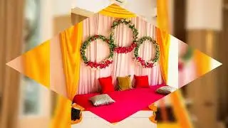 Simple stage decoration ideas for haldi ceremony at home