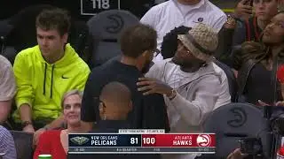 FULL TV COVERAGE MOMENT: Trae Young walks to Hawks locker room after getting traded mid-game 