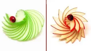 2 Garnitures de Pomme en 1 Minute / Facile &agrave; R&eacute;aliser, L&rsquo;&Eacute;ventail et la Rosace