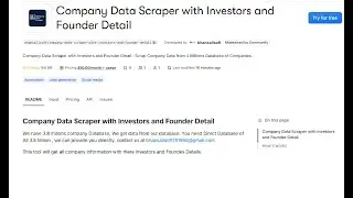 Company Data Scraper with Investors and Founder Detail  #crunchbase #companydata