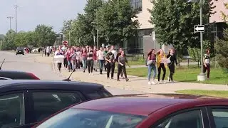 Students from Longfields High School patricipate in Ontario wide sex ed walkout
